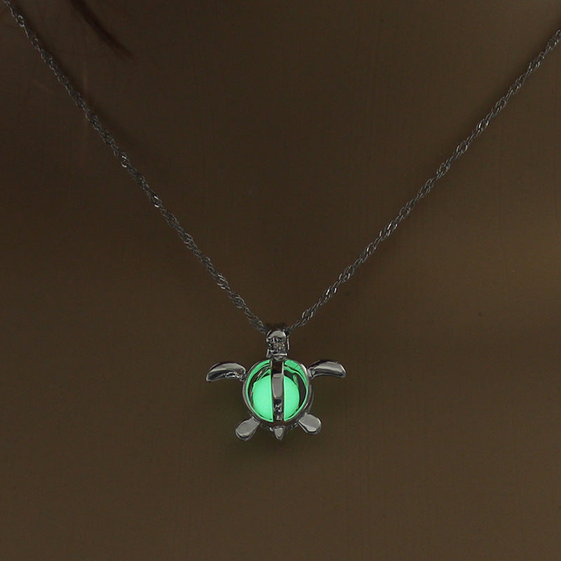 Blue Turtle Glow Necklace - Luminous Pendant Jewelry