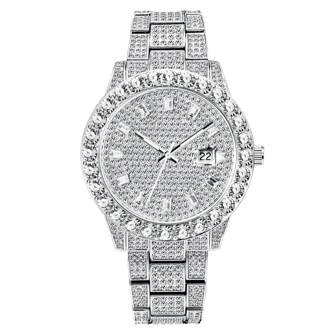 Luxurious Large Dial Full Diamond Watch