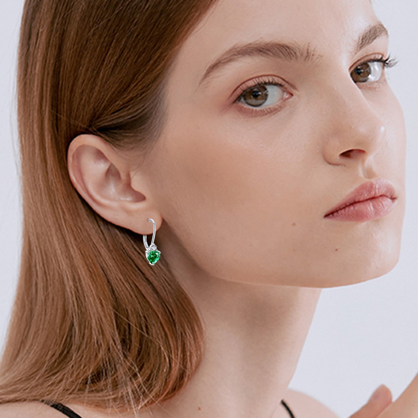 Dazzling Heart & Round Zirconia Sterling Silver Earrings
