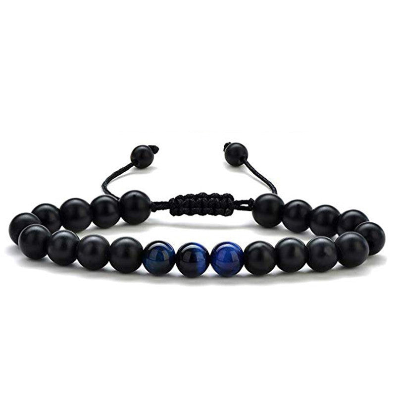 Striking Tiger Eye & Matte Black Agate Couple Bracelets