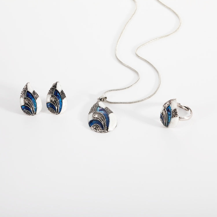 Elegant Paua Shell Water Drop Jewelry Set