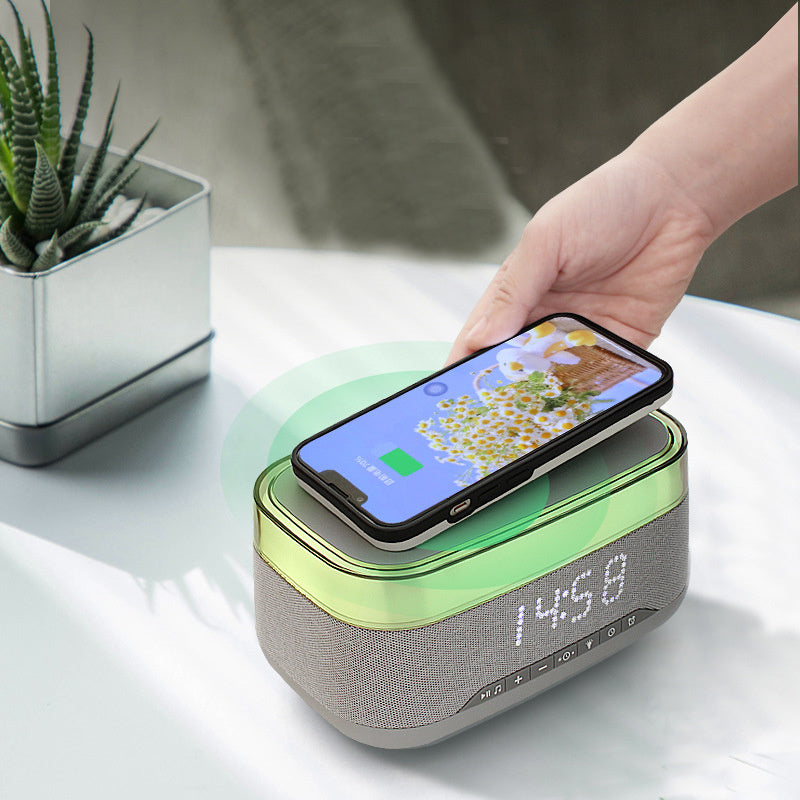 Intelligent Multifunctional Alarm Clock with Bluetooth Speaker & Wireless Charger