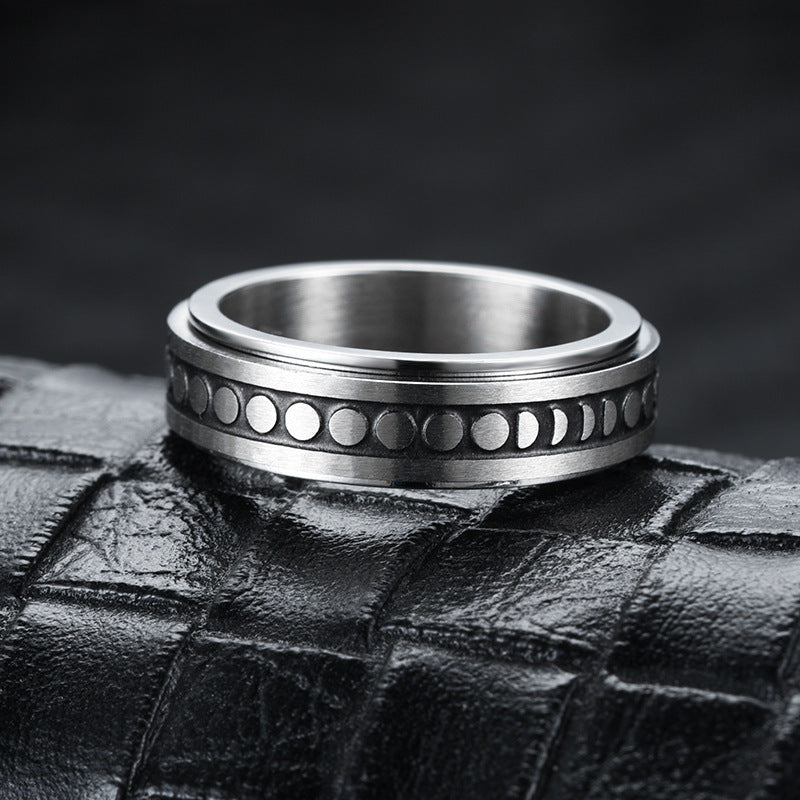 Stainless Steel Rotatable Spinner Ring for Anxiety Relief
