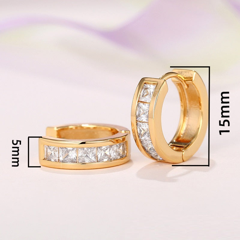 White Gold Plated 15mm Hoop Crystal Earrings with Swarovski Crystals