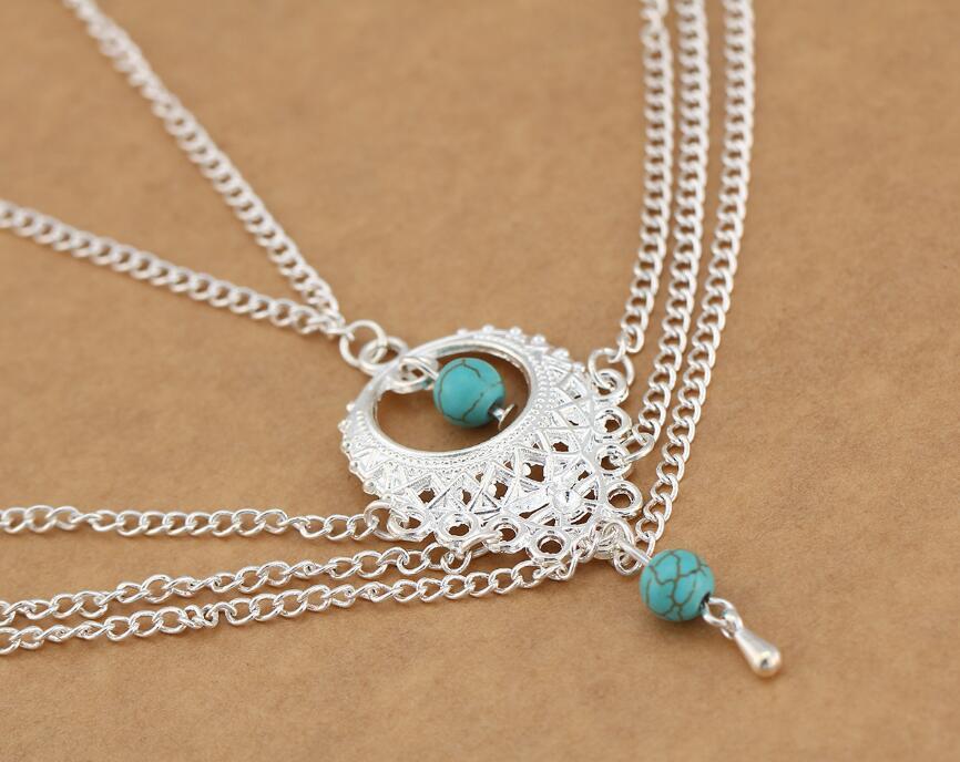 Bohemian Punk Vintage Multi-Layered Tassel Turquoise Anklet