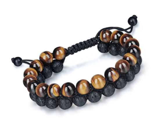 Tiger's Eye & Lava Stone Wellness Bracelet