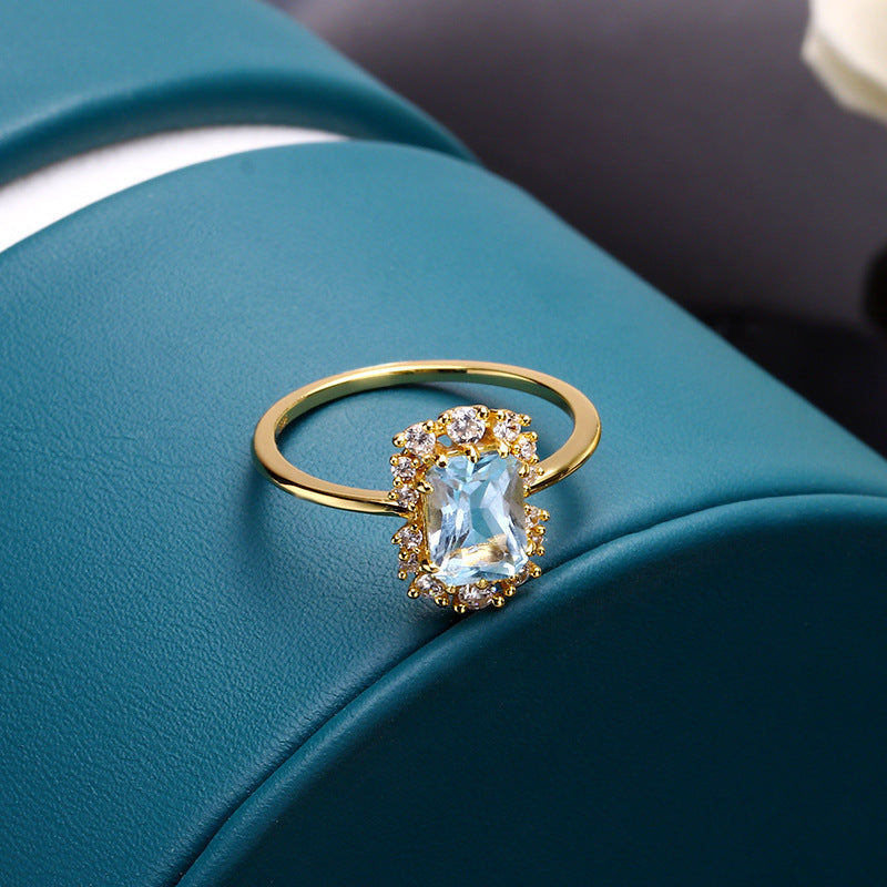 Vintage Blue Topaz Sterling Silver Ring