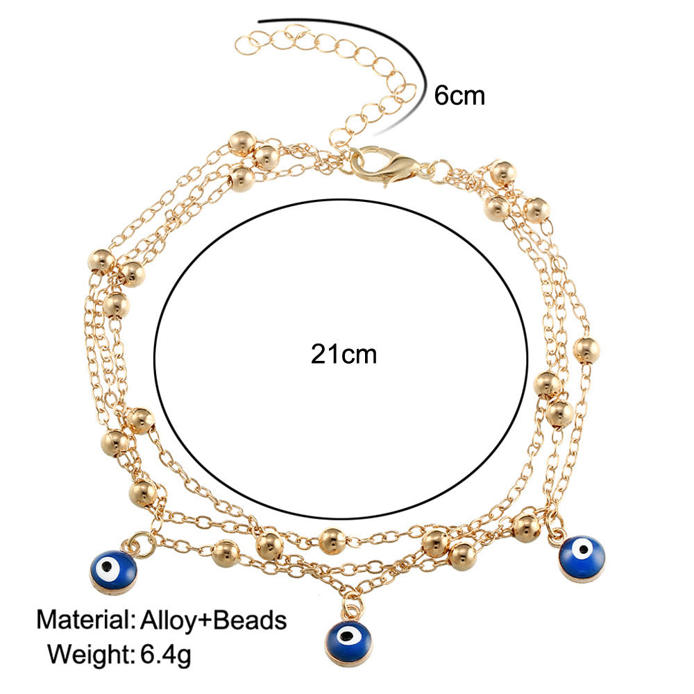 Evil Eye Beads Anklet - Bohemian Beach Foot Bracelet
