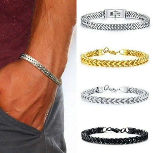 Stylish Stainless Steel Link Chain Bracelet for Men