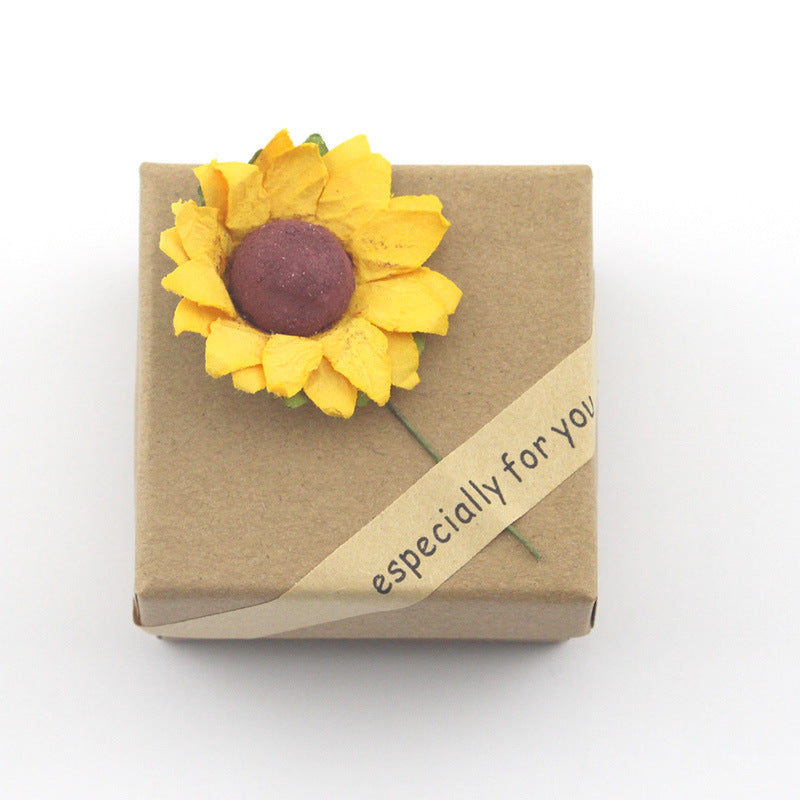Sunflower Pendant Necklace with Engraved Message