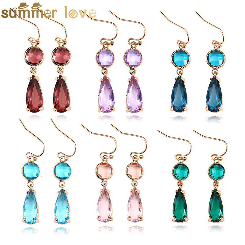Elegant Pink & Emerald Double Drop Earrings