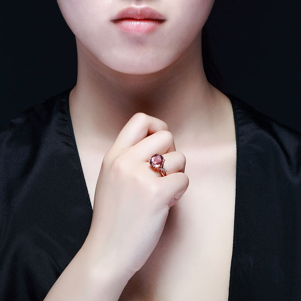 Tourmaline and Zircon Engagement Ring