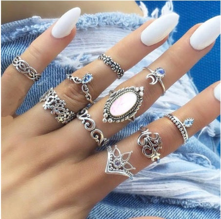 Gold Boho & Vintage Stackable Ring Set
