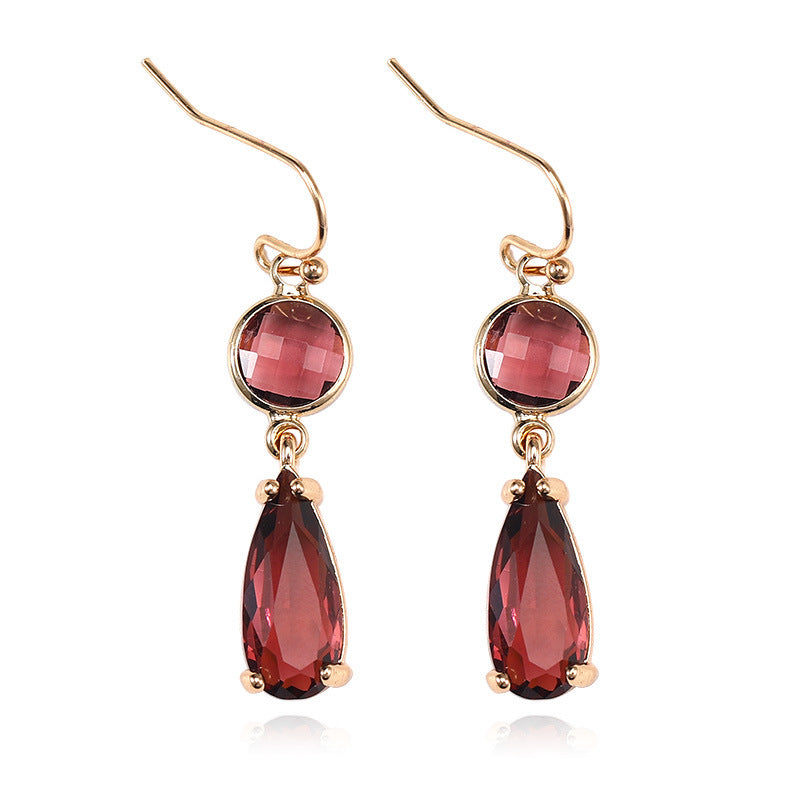 Elegant Pink & Emerald Double Drop Earrings