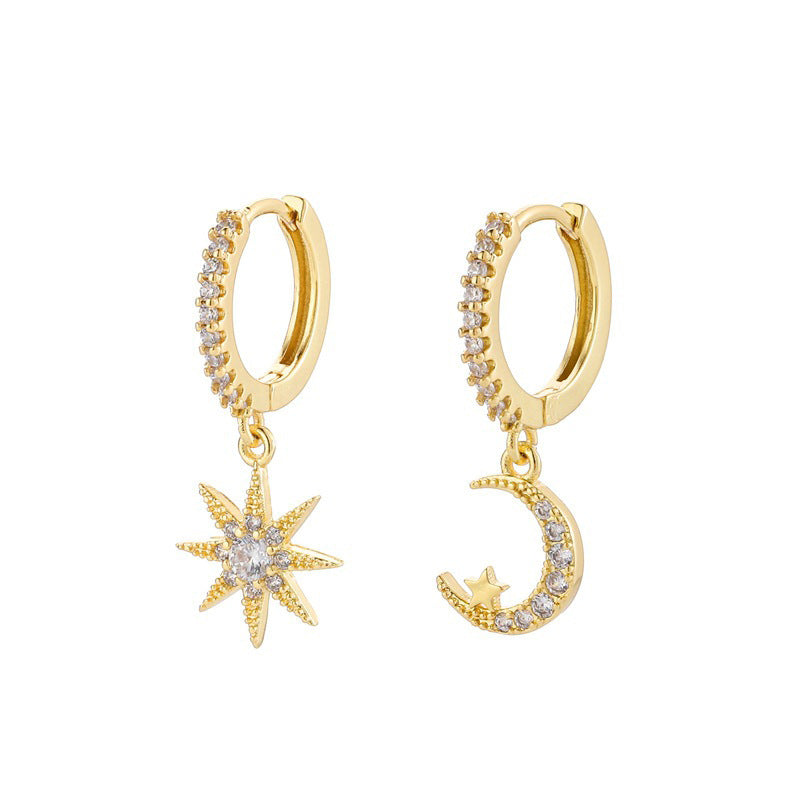 Celestial Charm Gold-Plated Hoop Earrings