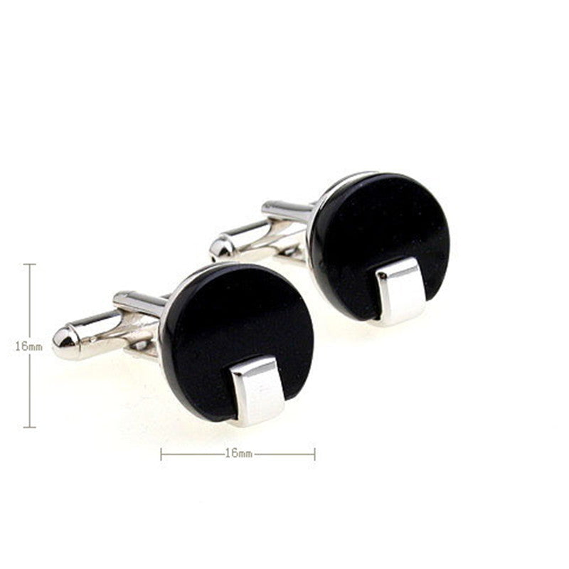 Men's Round Black Onyx Cufflinks