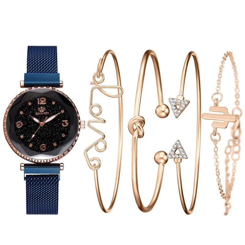 Stylish Quartz Watch & Bracelet Set for Women