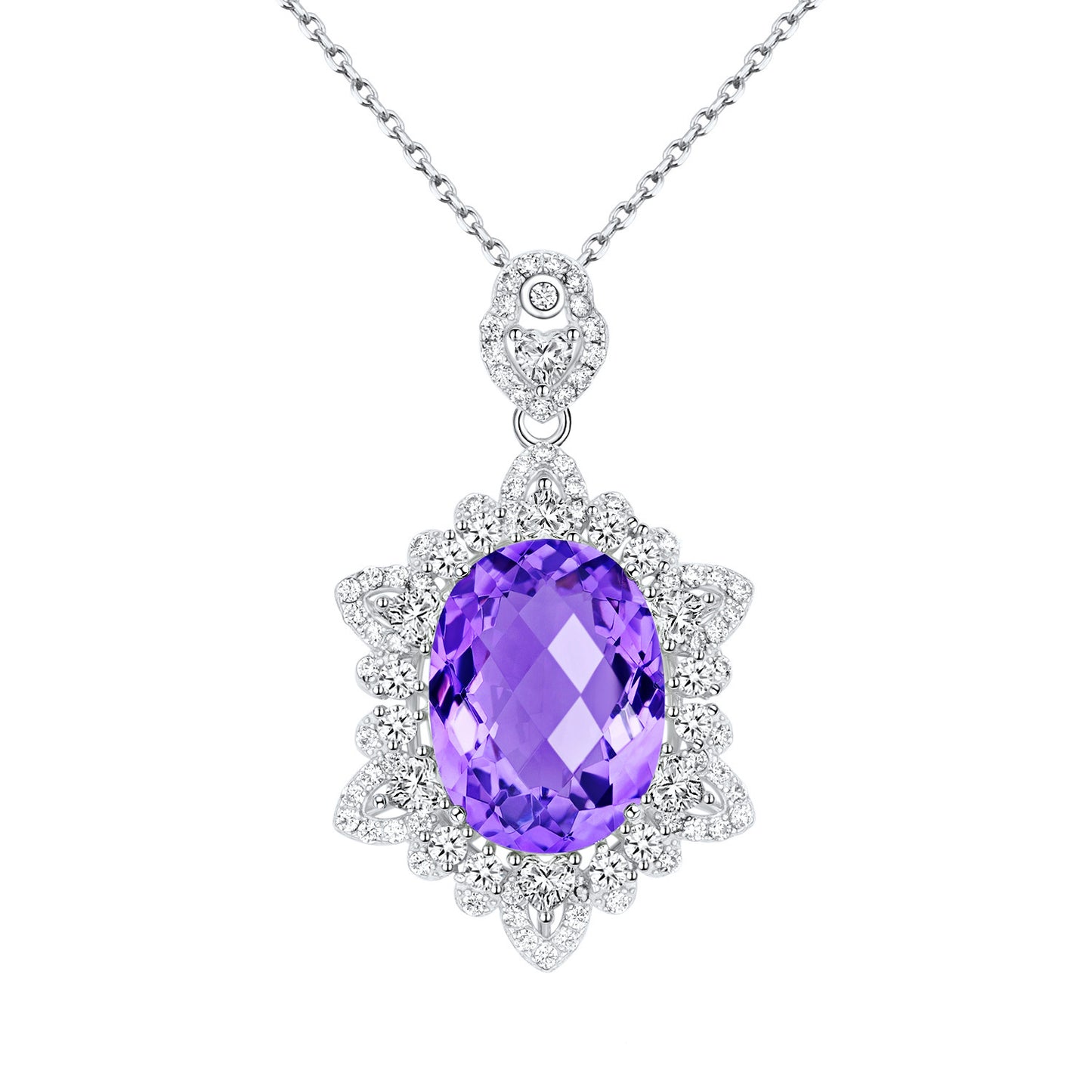 Natural Amethyst Pendant Necklace
