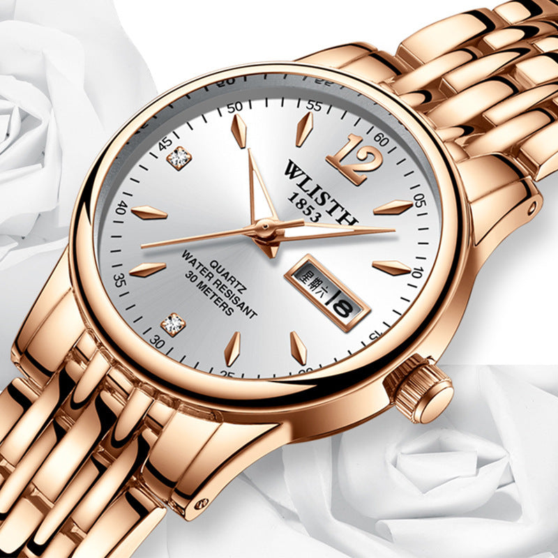 WLISTH Rose Gold Stainless Steel Women's Dress Watch