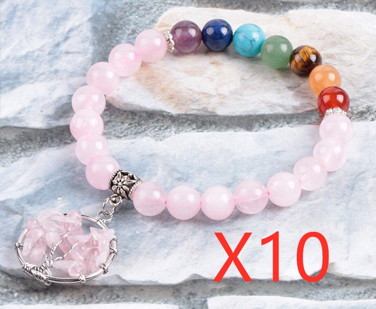 Crystal and Chakra Beaded Bracelet