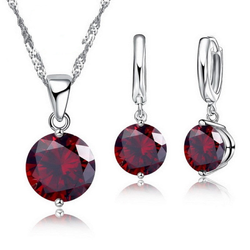 Sterling Silver Plated Austrian Crystal Jewelry Set