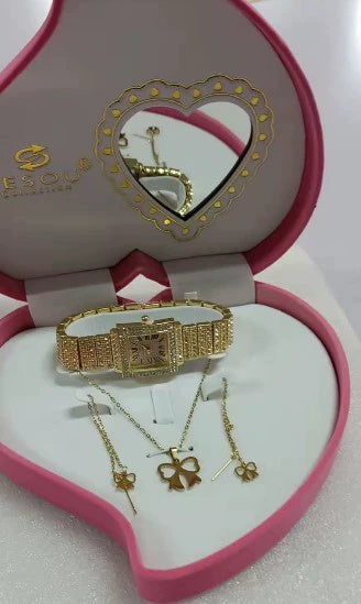 Simple Exquisite Jewelry Watch & Necklace Gift Box