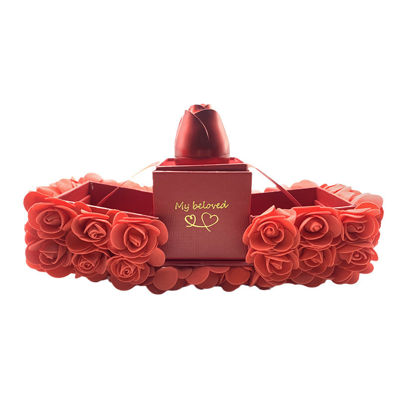 Eternal Rose & Crystal Pendant Necklace Jewelry Box Set - Valentine's Day Gift