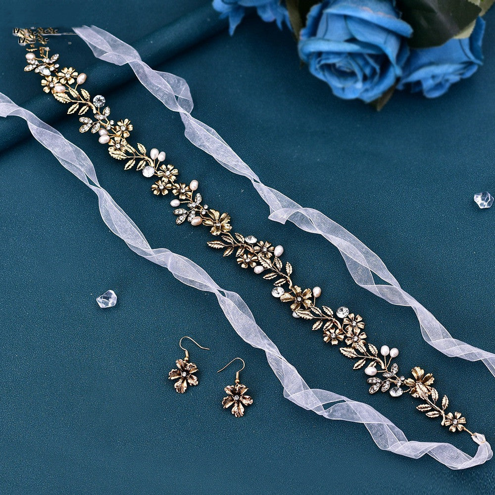 Freshwater Pearl and Leaf Hair Band Set