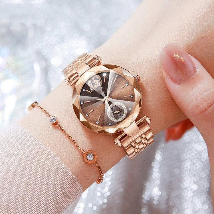 Exquisite Women's Gradient Diamond-Face Quartz Watch