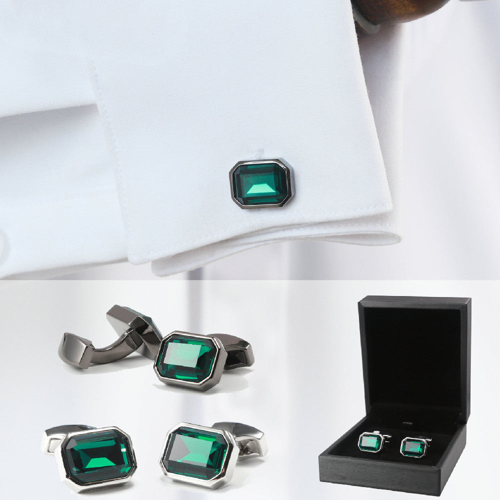 Men's Glass Button Cufflinks