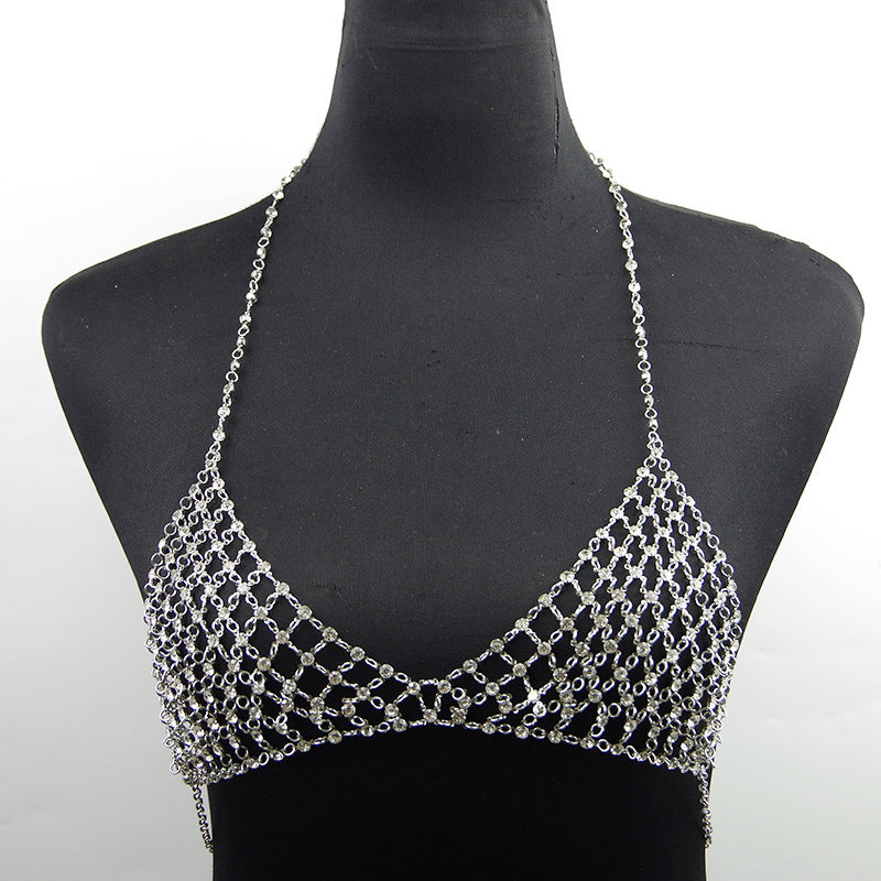 Sparkling Diamond Bra-Style Body Chain