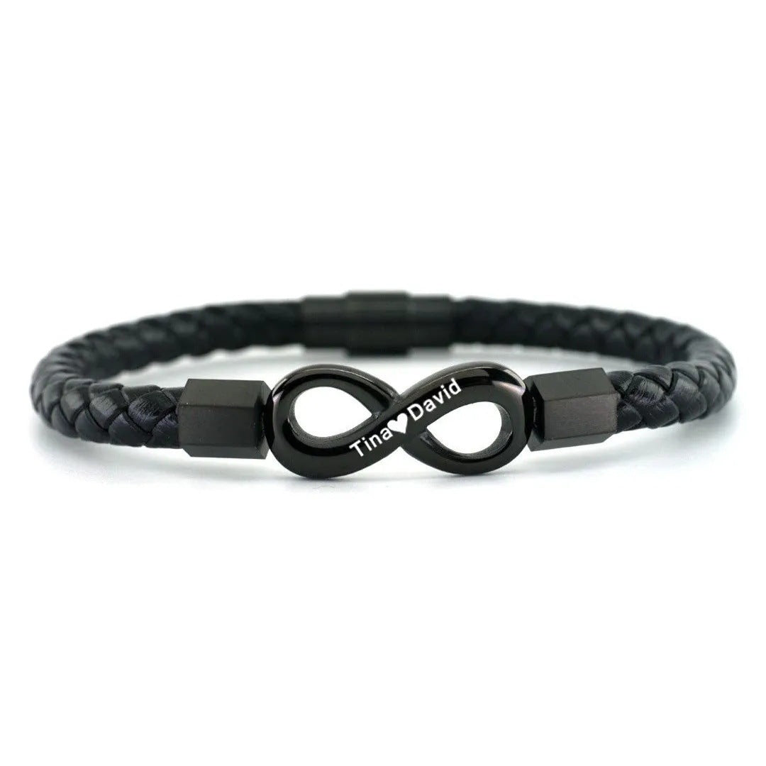 Infinity Love Leather Bracelet for Him