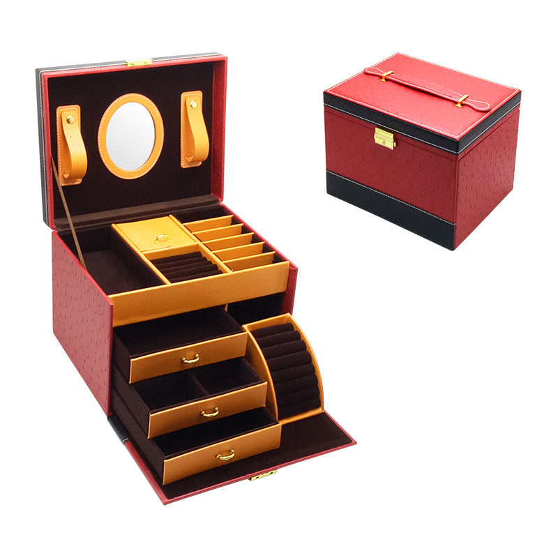 High-End Leather Jewelry Storage Drawer Box