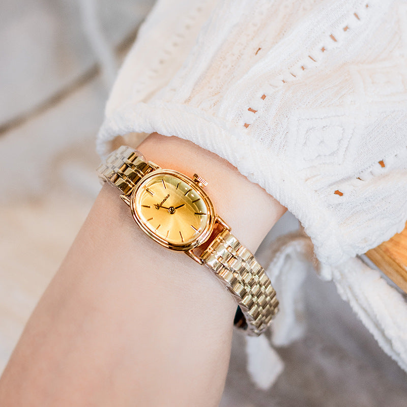 Opulent Oval Steel Watch