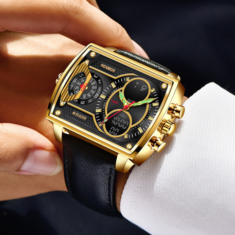 Quartz Electronic Dual Display Multi-function Watch