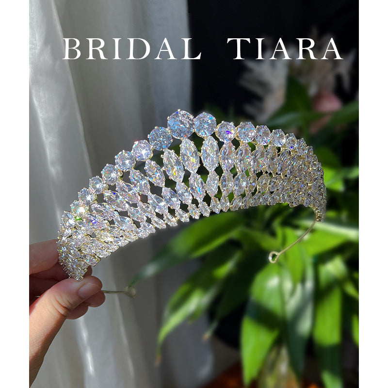 Full Diamond Zircon Queen Crown
