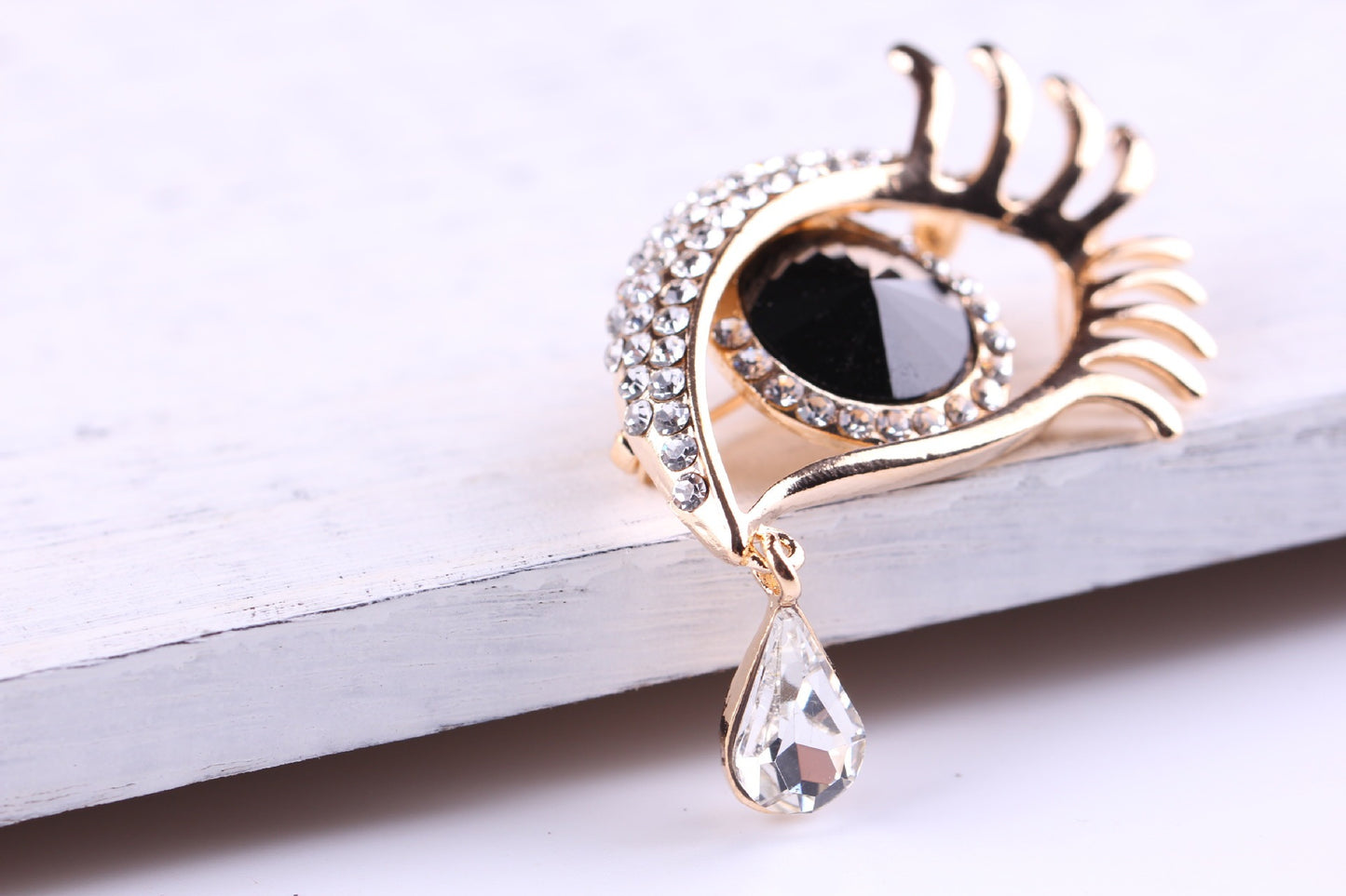 Diamond Eye Teardrop Brooch