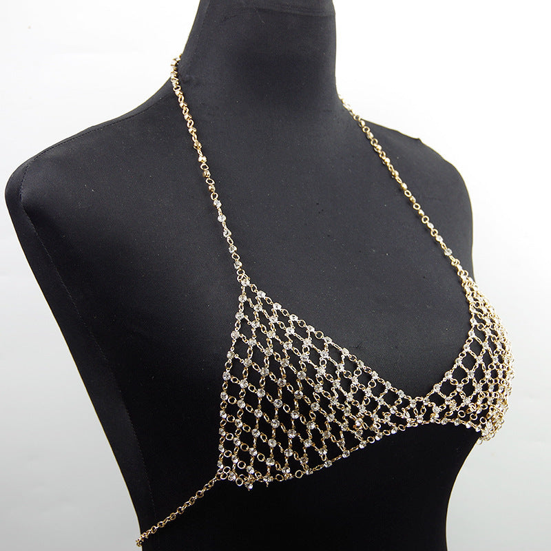 Sparkling Diamond Bra-Style Body Chain