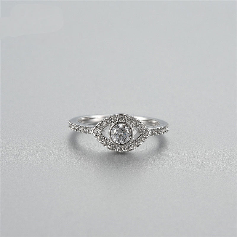 Mystical Silver Crystal Evil Eye Ring