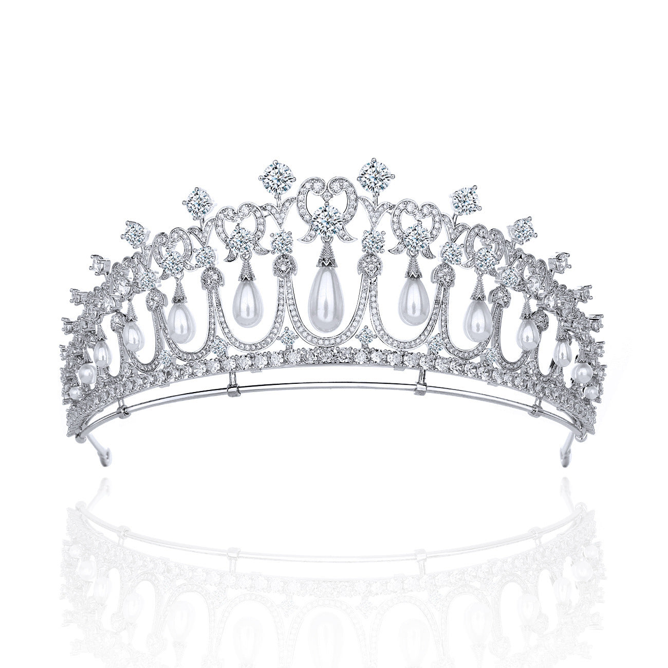 Pearl and Zircon Bridal Tiara
