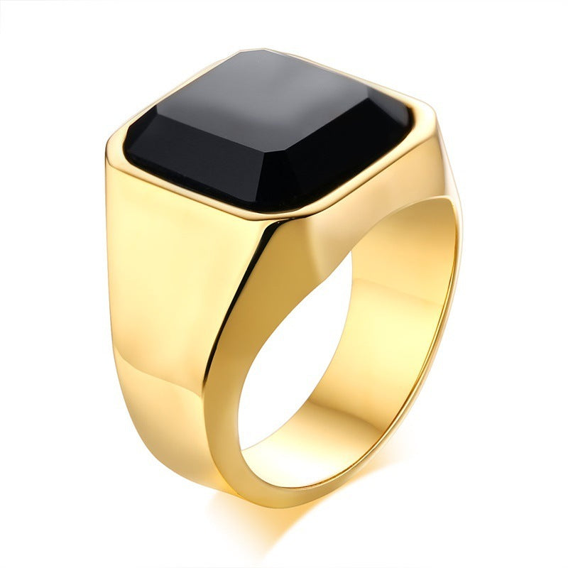 Men's Modern Stainless Steel Square Signet Ring