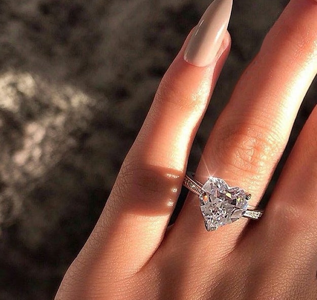 Heart-Shaped Zircon Engagement Ring