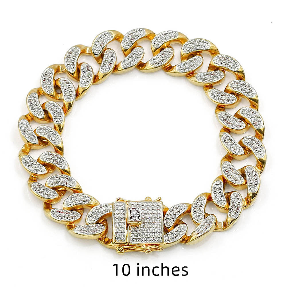 Men's Zircon Cuban Chain Bracelet