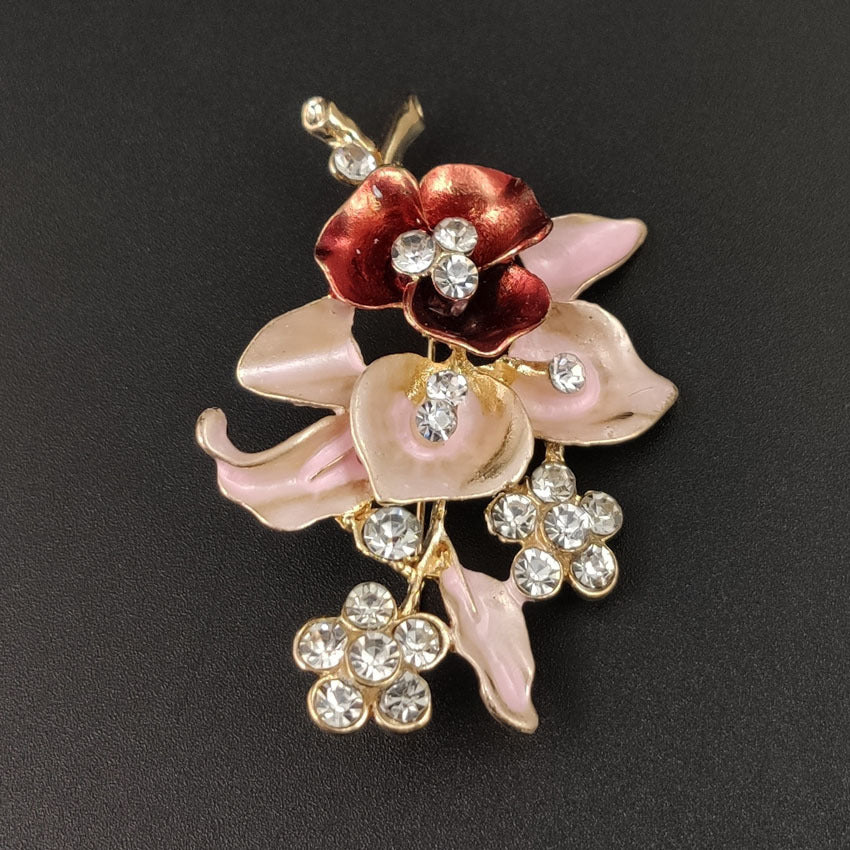 Diamond Flower Corsage Brooch