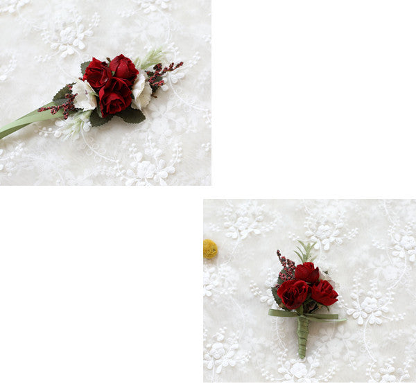 Silk Ribbon Groom and Groomsman Corsage