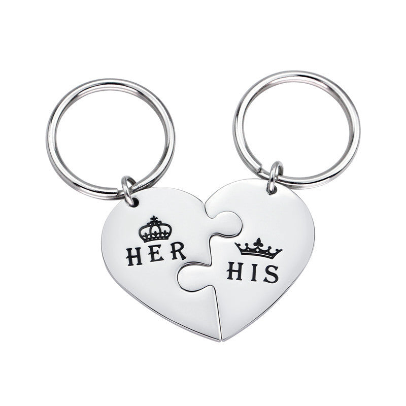 Titanium Steel Peach Heart Keychain