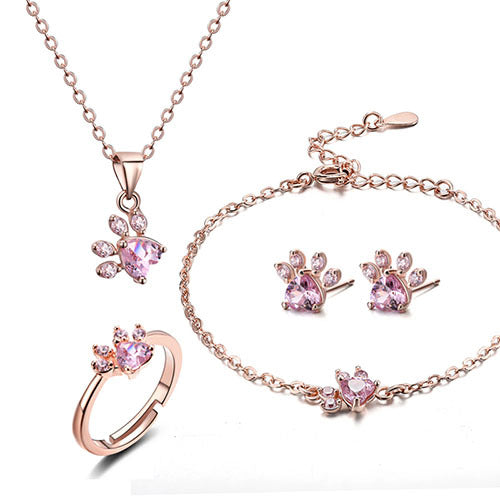 Paw Print Jewelry Set