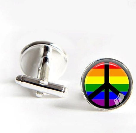 Gay Pride Rainbow Cufflinks