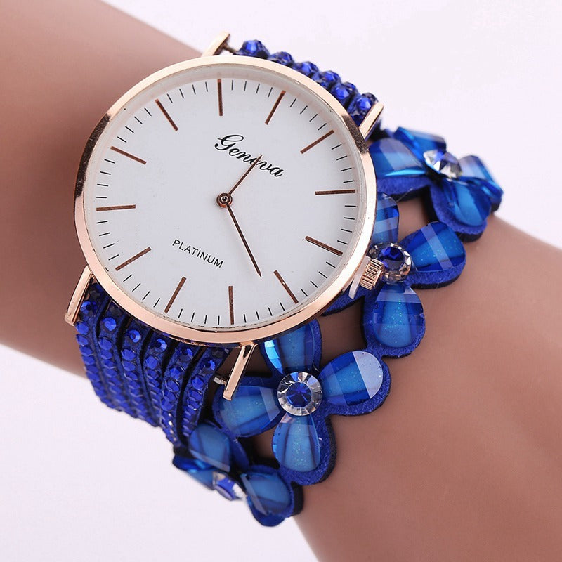 Sparkling Floral Quartz Wristwatch