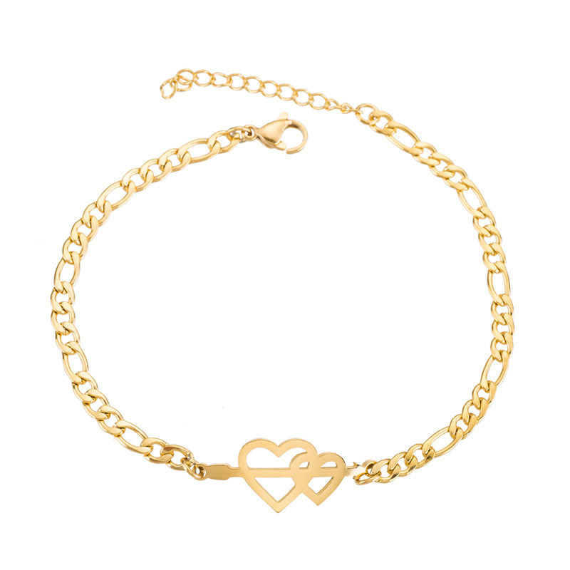 Gold Plated Stainless Steel Charm Bracelets for Women
